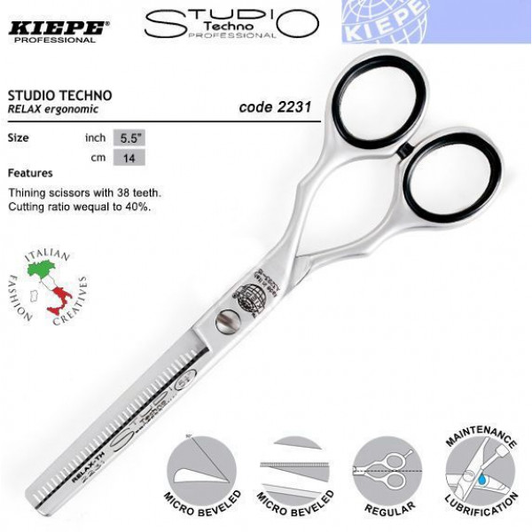 Kiepe Scissors 2231 Studio Techno 5'5 " Thinning with 38 teeth